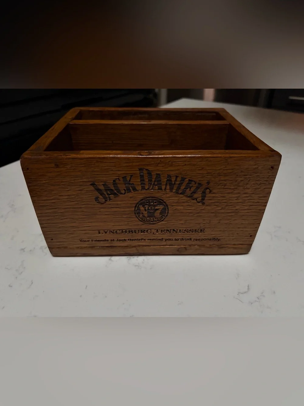 Jack Daniel's Brown Oak / Wood Logo Caddy